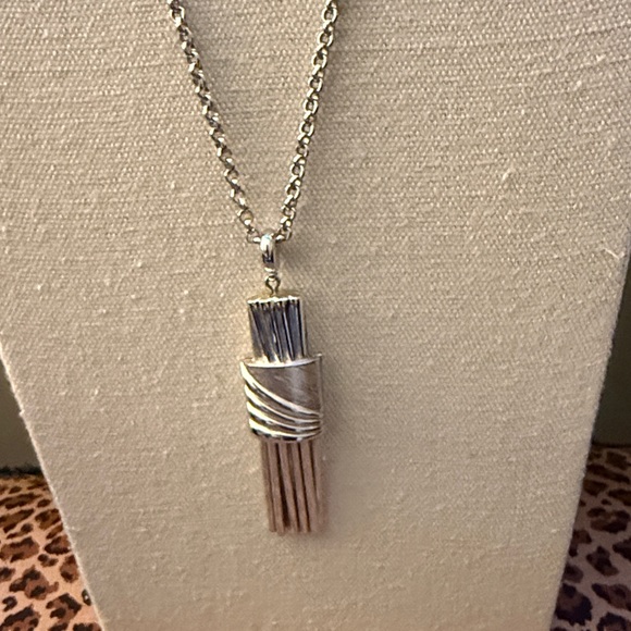 Monet Jewelry - Monet Silver Tone Tassel Pendant Long Necklace. Circa 1970’s.